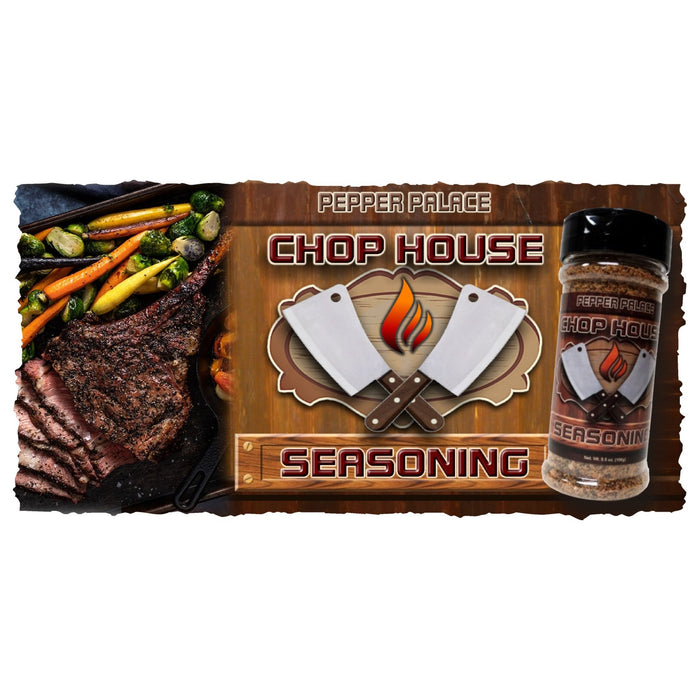 Chop House Seasoning with steak and vegetables