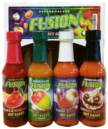 Pepper Palace Fusion Gift Pack with bottles in front