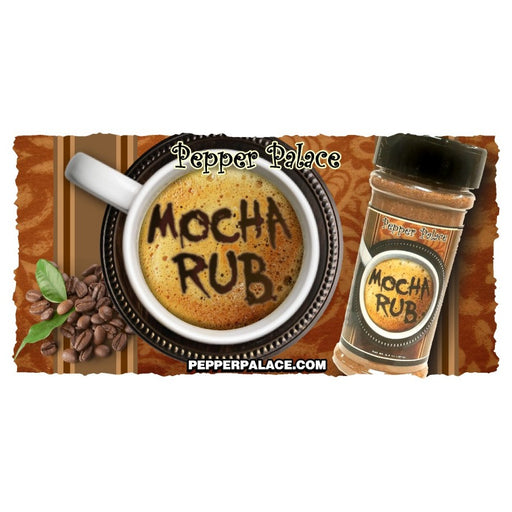 Mocha Rub with coffee beans and a cup of mocha